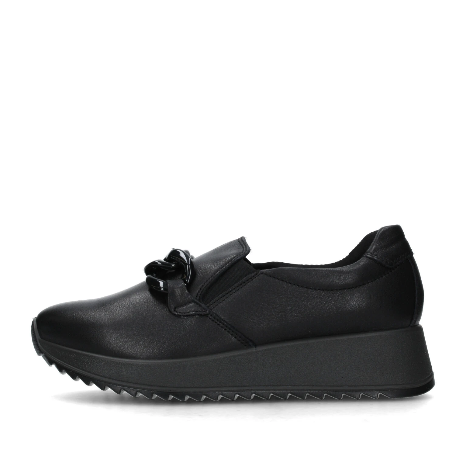 SNEAKERS SLIP ON CON MORSETTO IN PELLE DONNA NERO