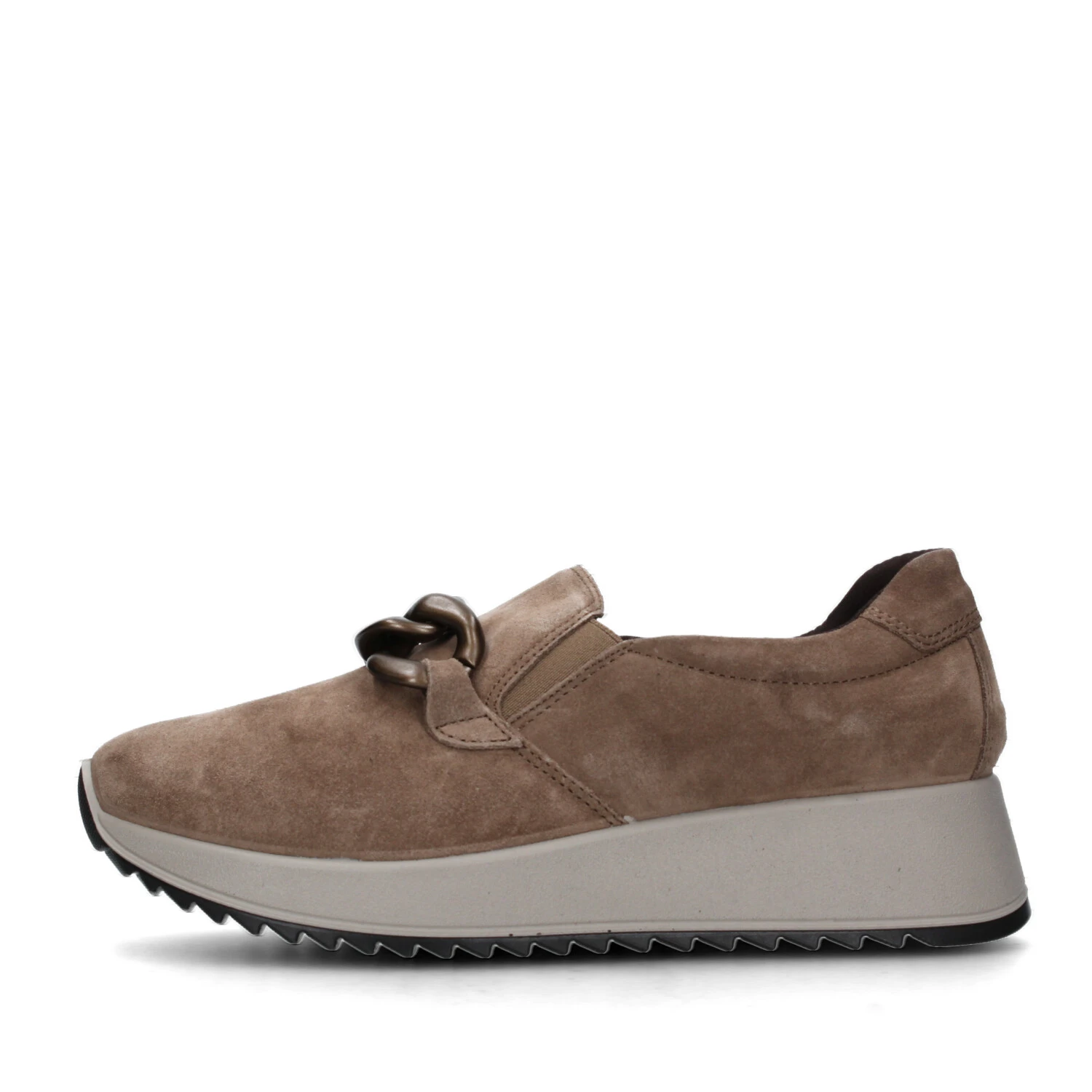 SNEAKERS SLIP ON IN CAMOSCIO CON MORSETTO DONNA BEIGE