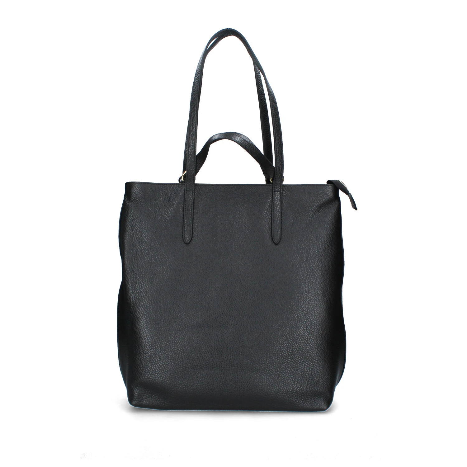 BORSA SHOPPING IN PELLE DONNA NERO