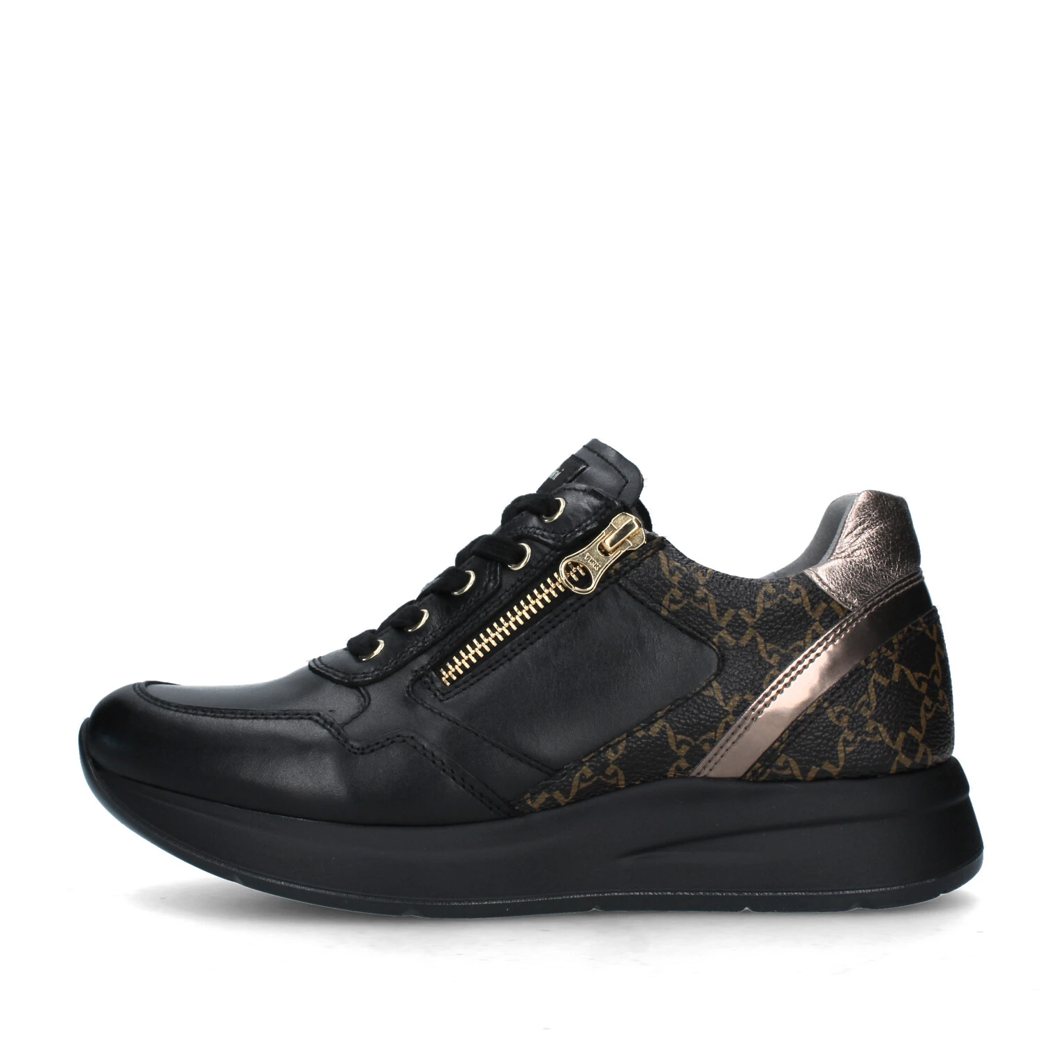 SNEAKERS PLATFORM CON DETTAGLI LOGATI DONNA NERO