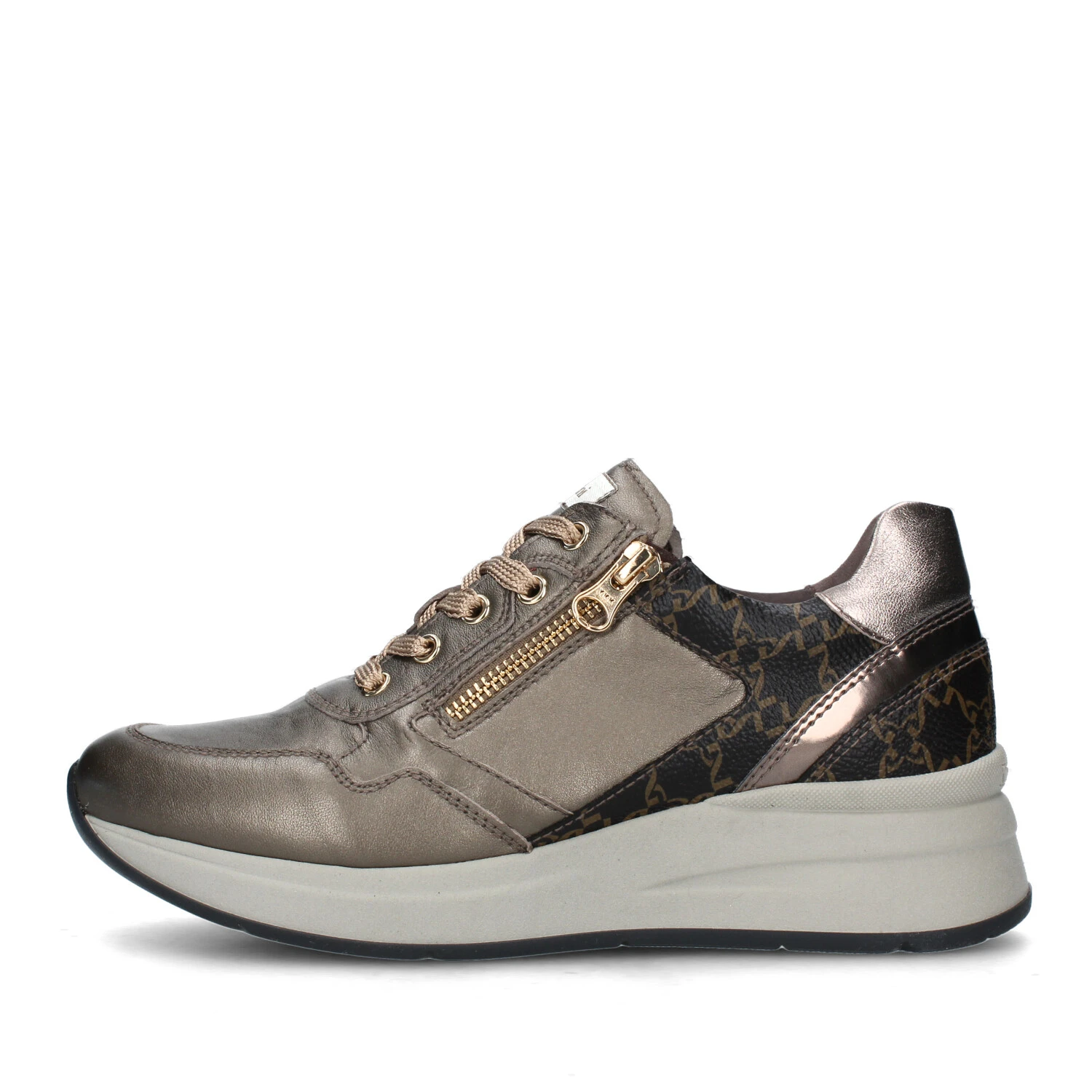 SNEAKERS PLATFORM CON DETTAGLI LOGATI DONNA MARRONE