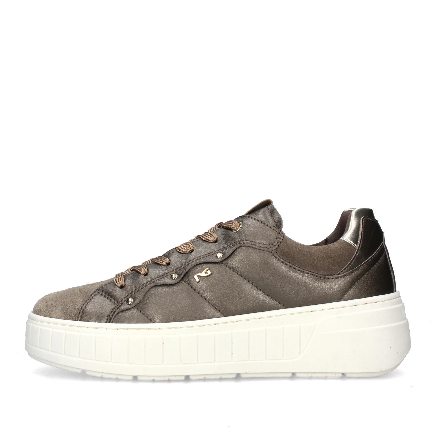 SNEAKERS PLATFORM CON IMPUNTURE DONNA MARRONE