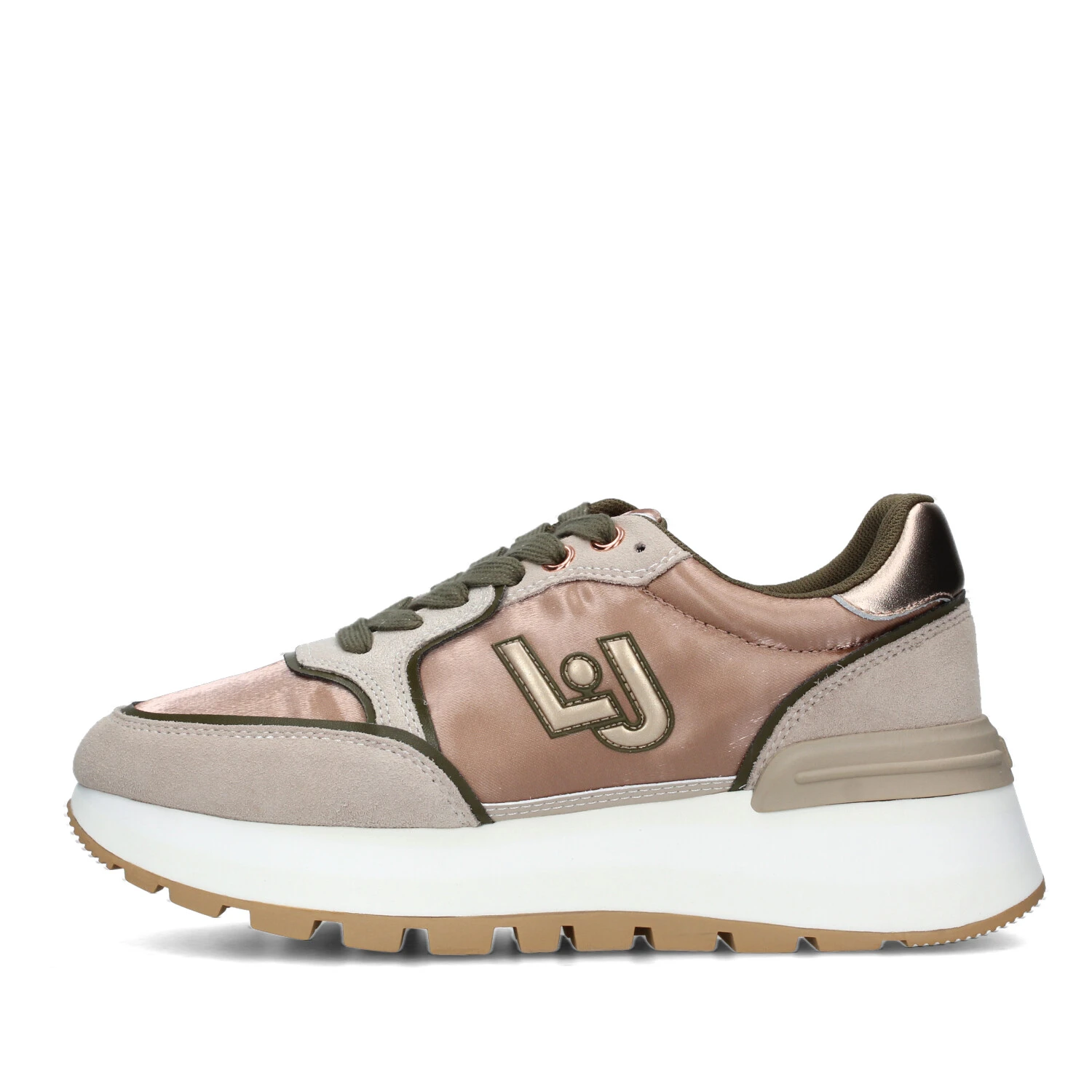 SNEAKERS PLATFORM BICOLORE DONNA BEIGE