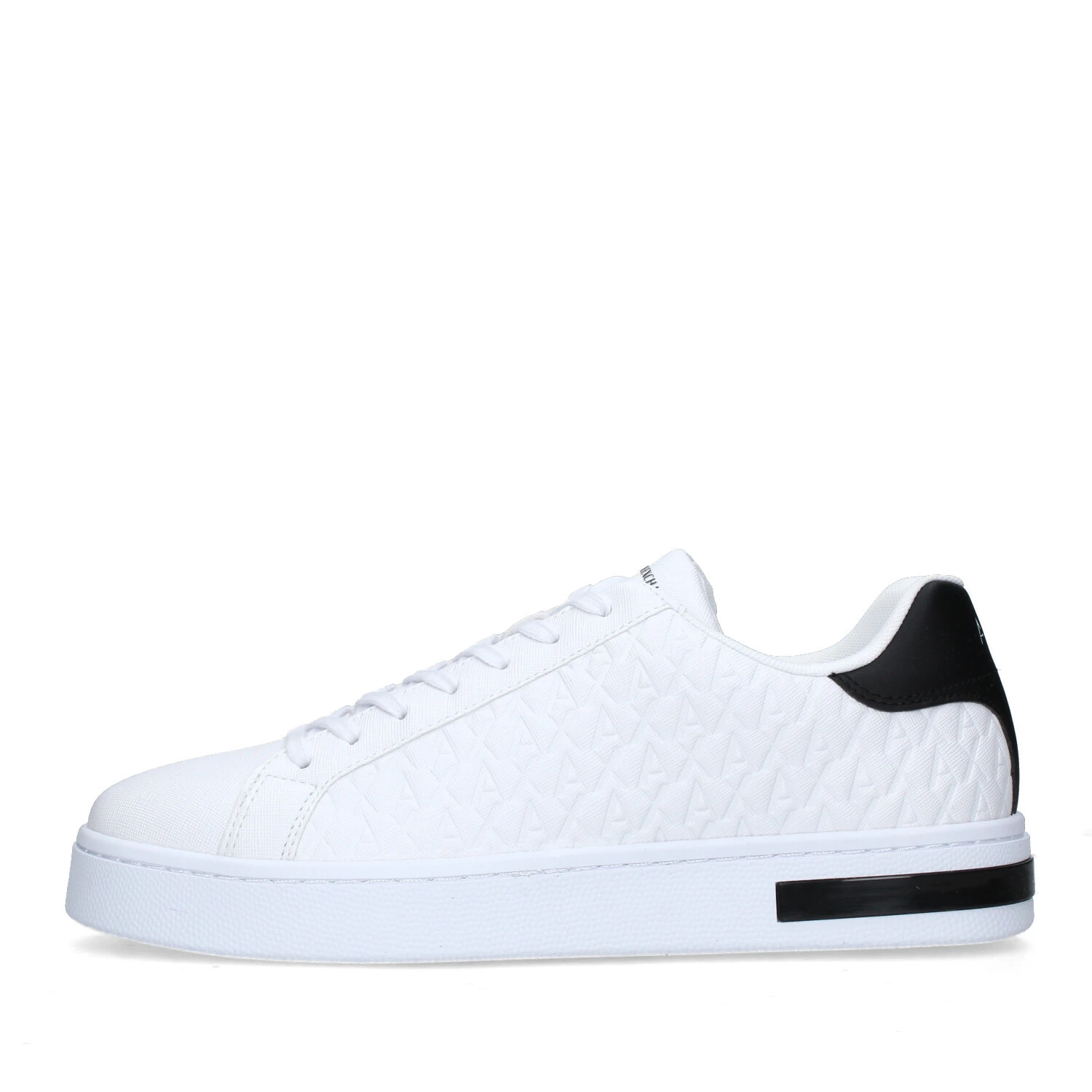 SNEAKERS BASSE INSERTI NERI LOGATE UOMO BIANCO