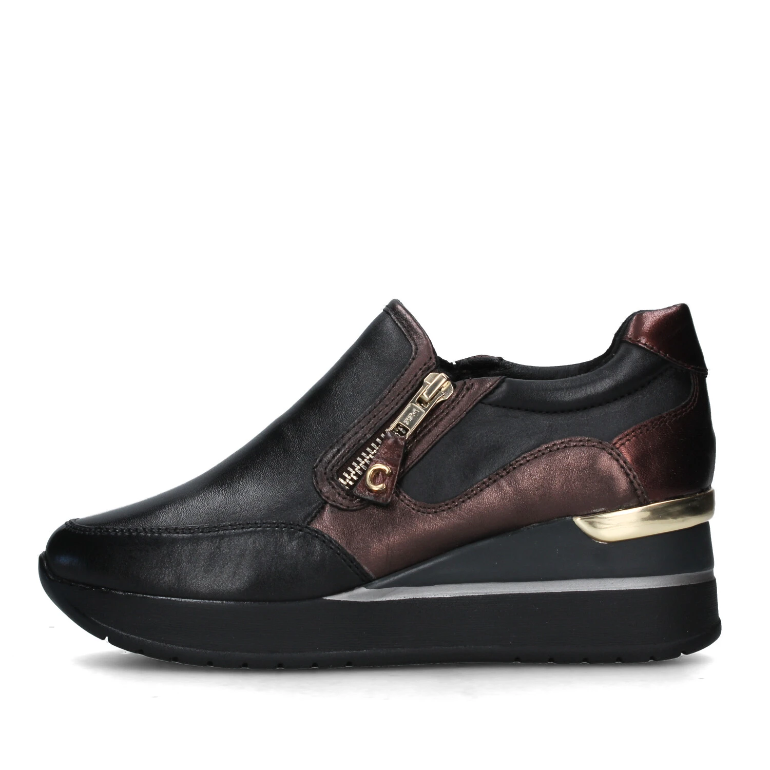 SNEAKERS SLIP ON BICOLORE CON ZEPPA DONNA NERO