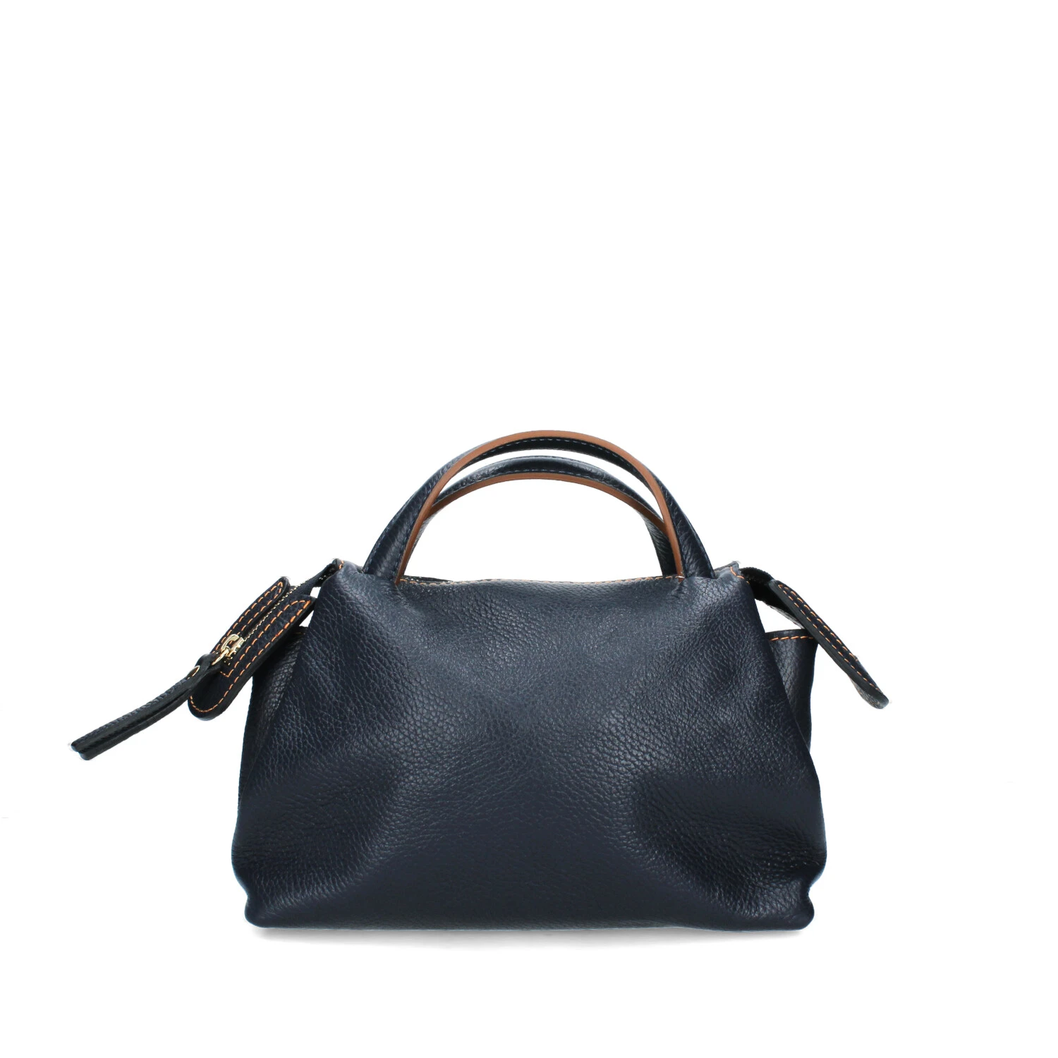 BORSA A MANO IN VERA PELLE CON INSERTI MARRONE DONNA BLU