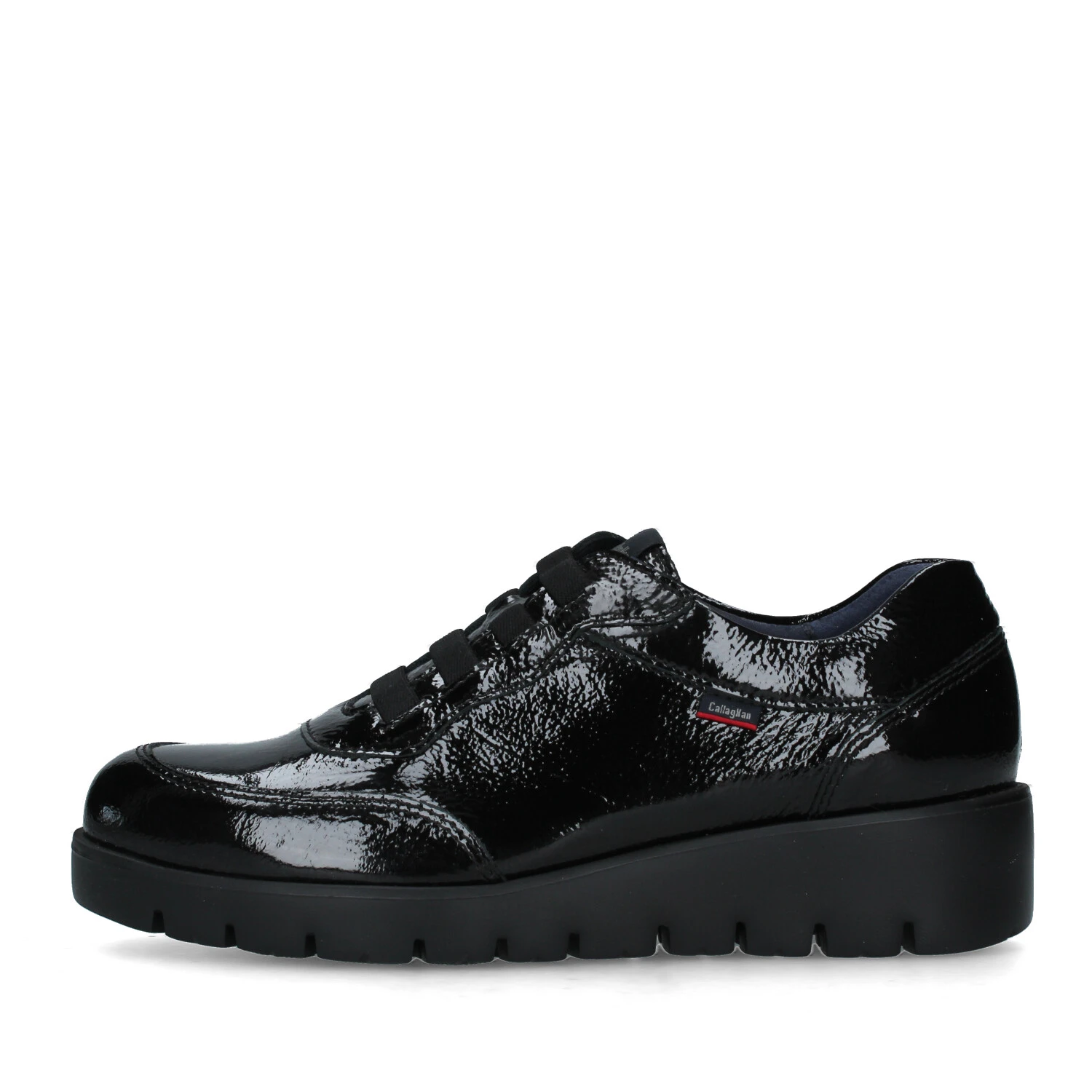 SNEAKERS PLATFORM EFFETTO VERNICE DONNA NERO