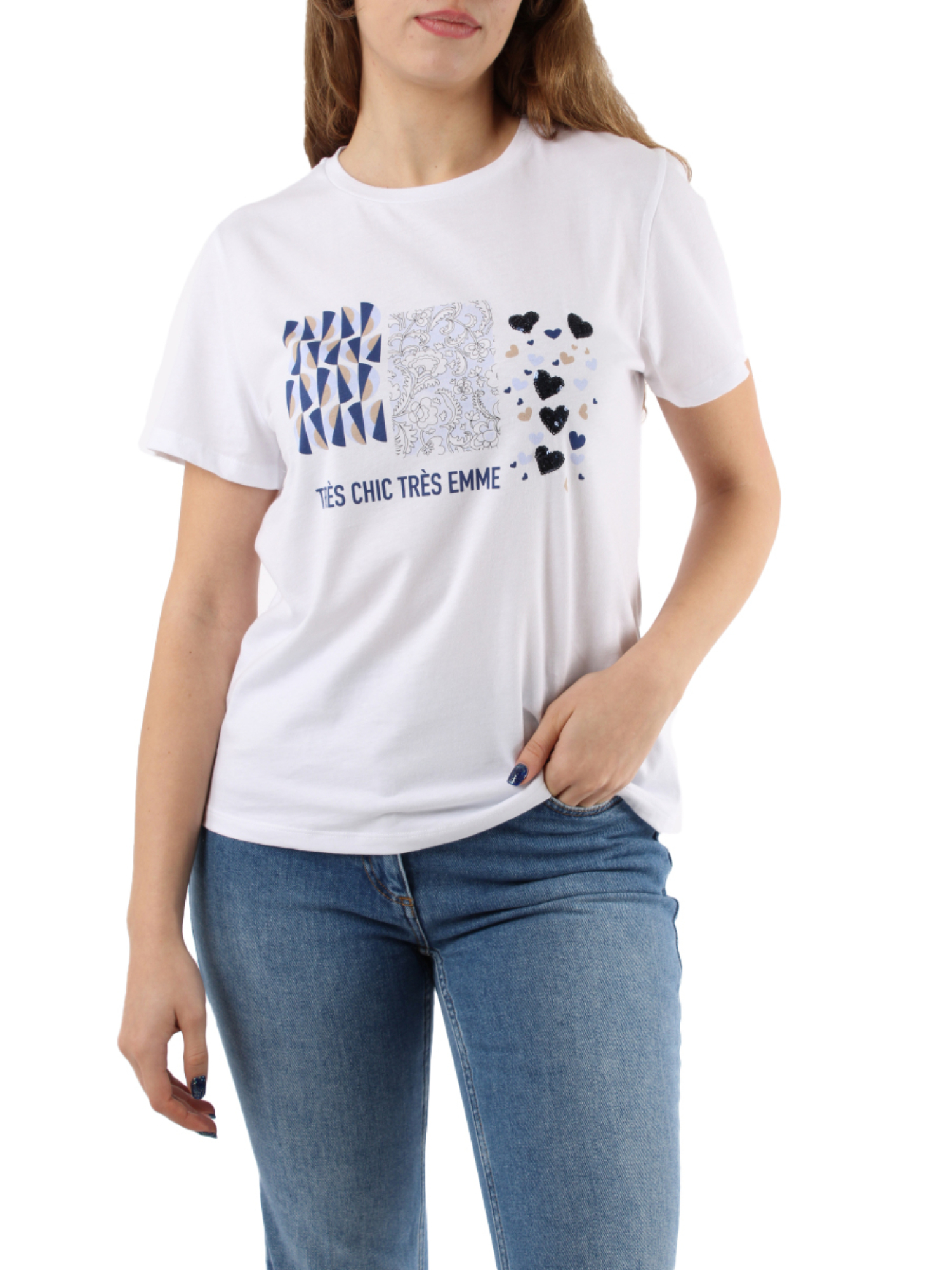 T-SHIRT MANICA CORTA IN JERSEY DONNA BIANCO