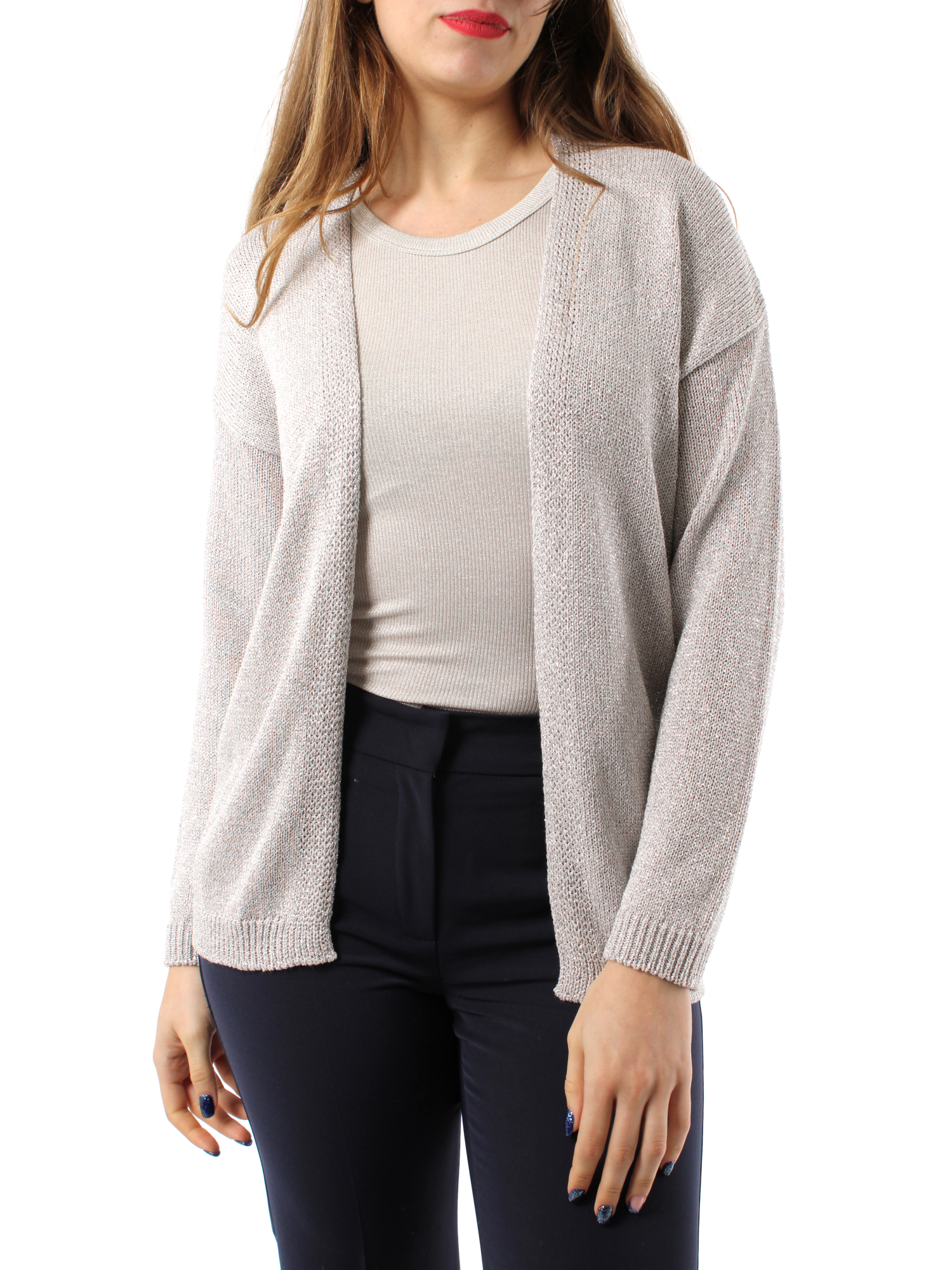 CARDIGAN IN LUREX DONNA ROSA CIPRIA