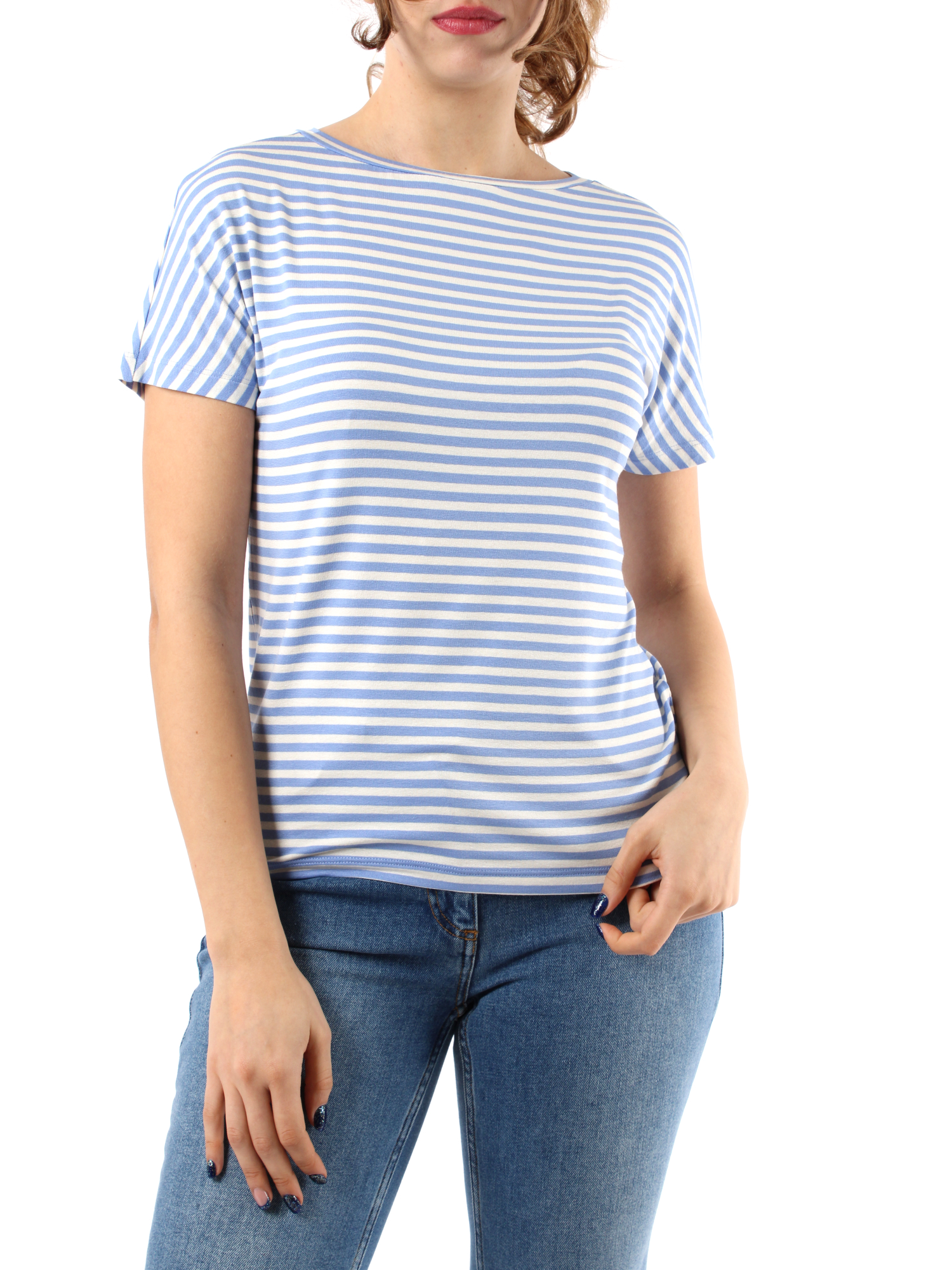 T-SHIRT MANICA CORTA A RIGHE IN JERSEY DONNA CELESTE