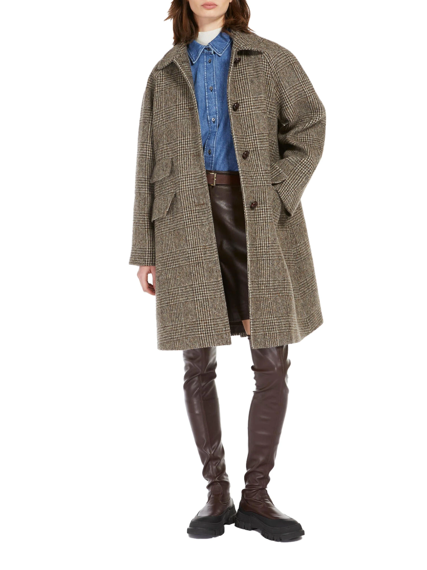 CAPPOTTO LUNGO MONOPETTO IN LANA DONNA BEIGE