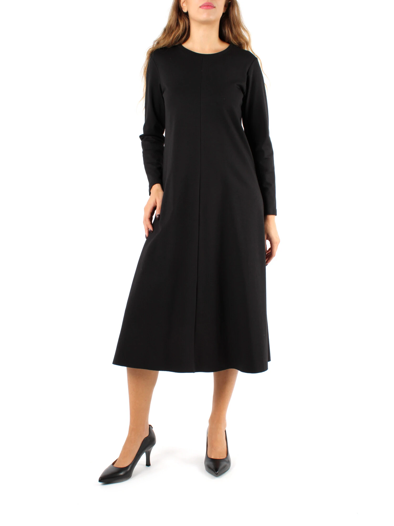 VESTITO CORTO IN MISTO CASHMERE DONNA NERO