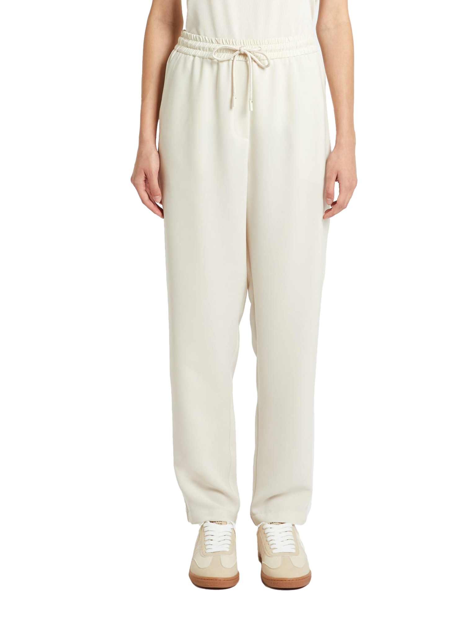 PANTALONI JOGGERS CON COULISSE IN VITA DONNA BIANCO