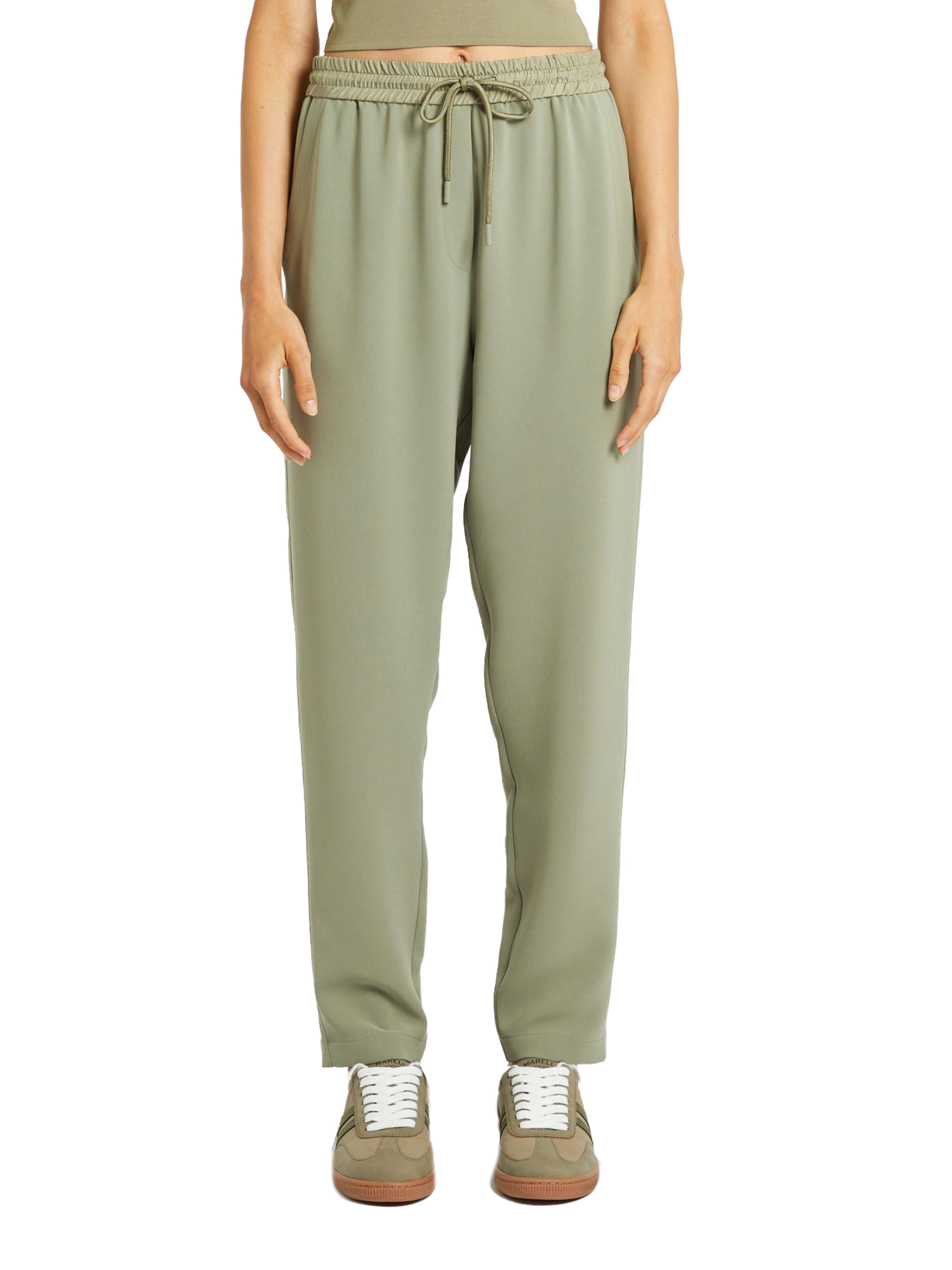 PANTALONI JOGGERS CON COULISSE IN VITA DONNA VERDE