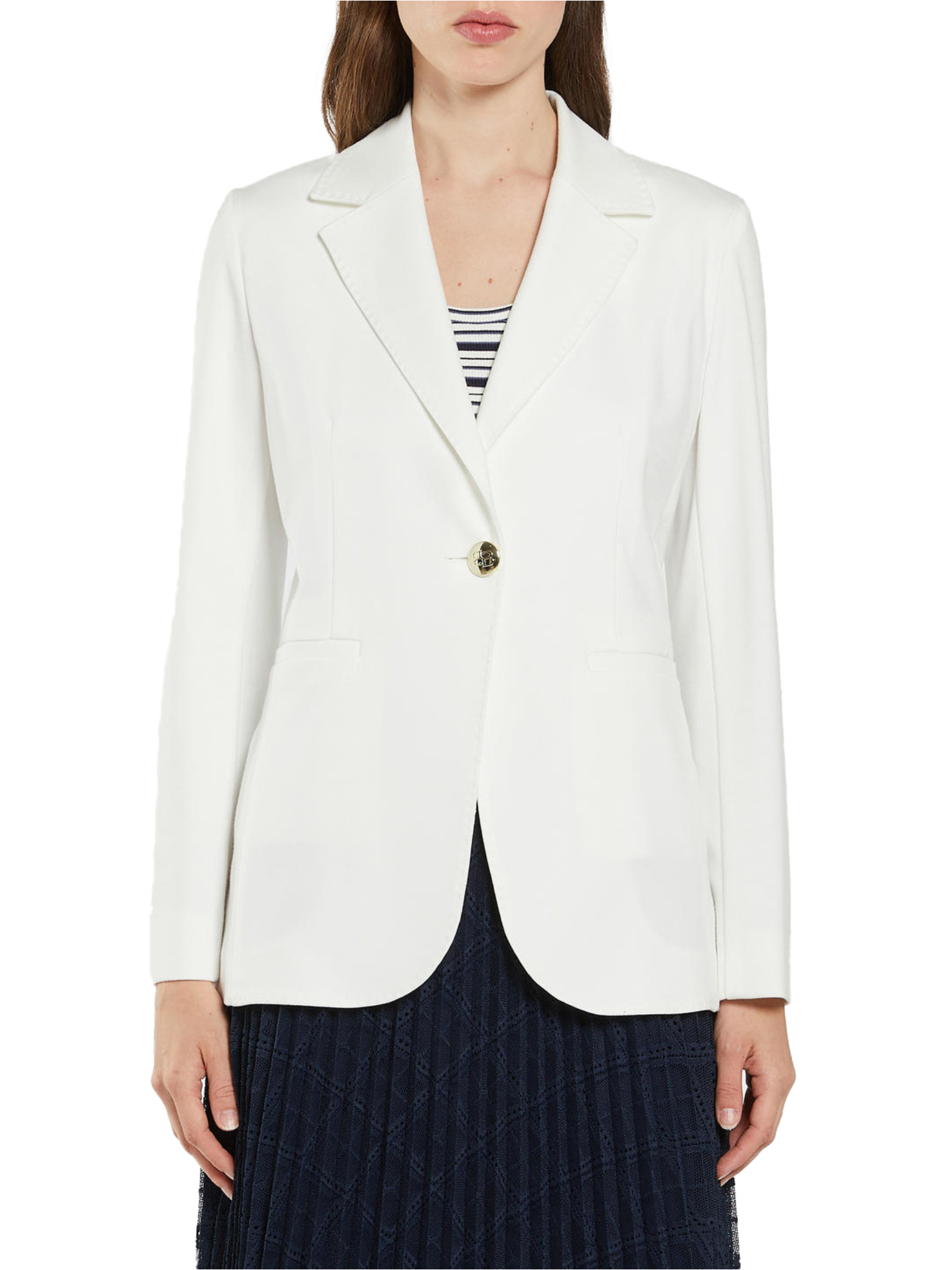 GIACCA BLAZER IN JERSEI SEMIADERENTE DONNA BIANCO