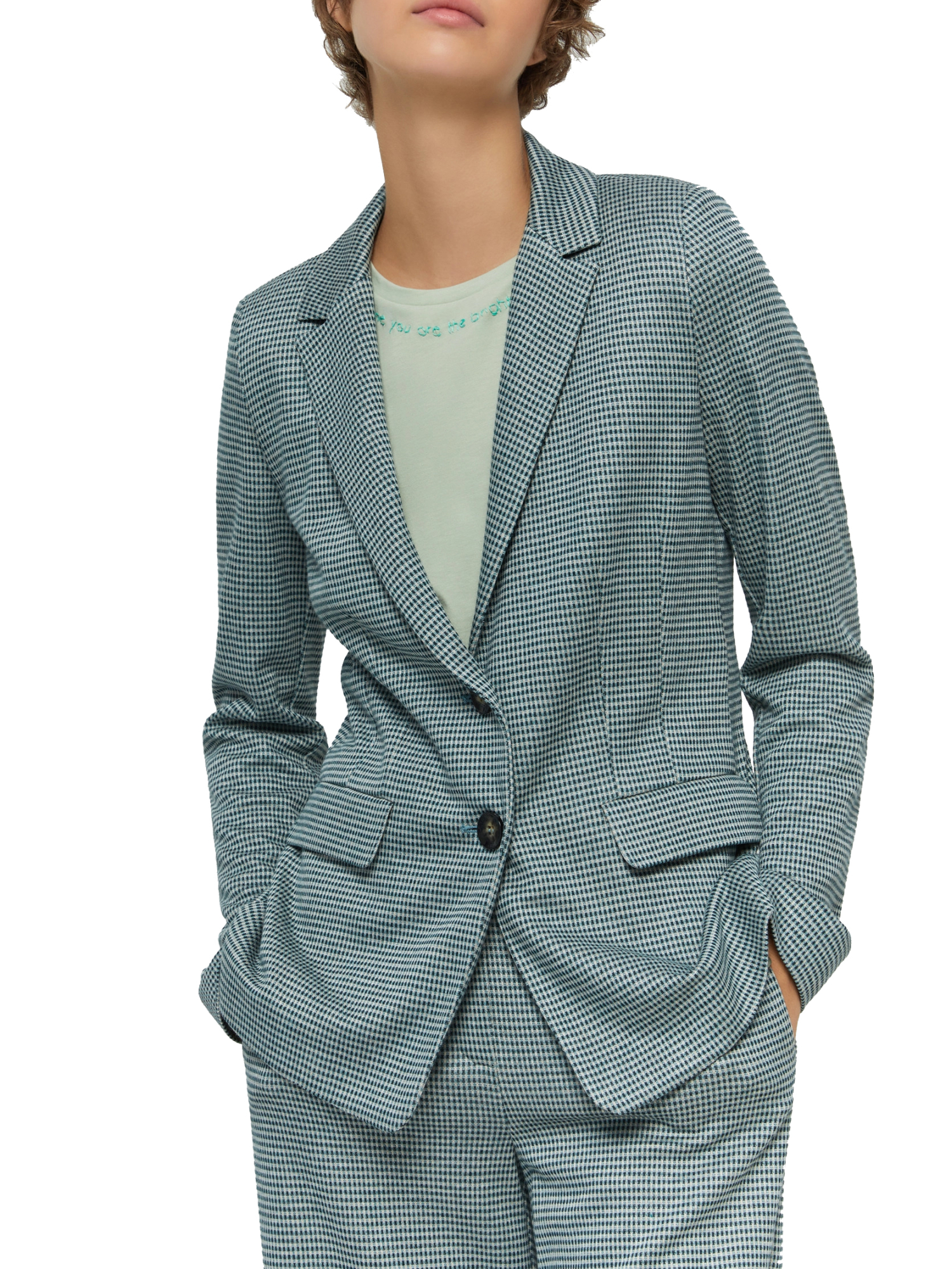 GIACCA BLAZER JACQUARD SEMIADERENTE DONNA VERDE