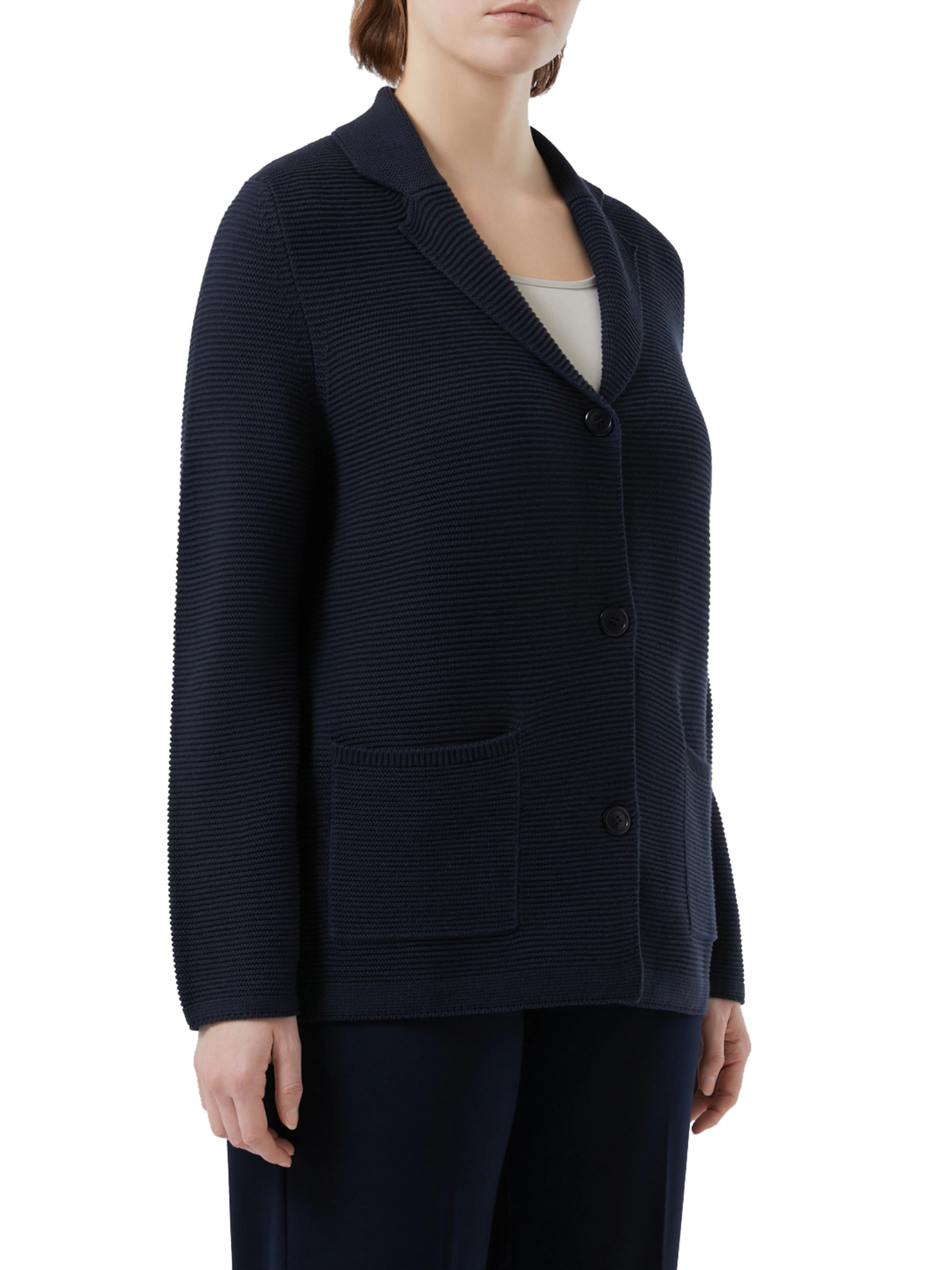 CARDIGAN IN MAGLIA CON BOTTONI DONNA BLU