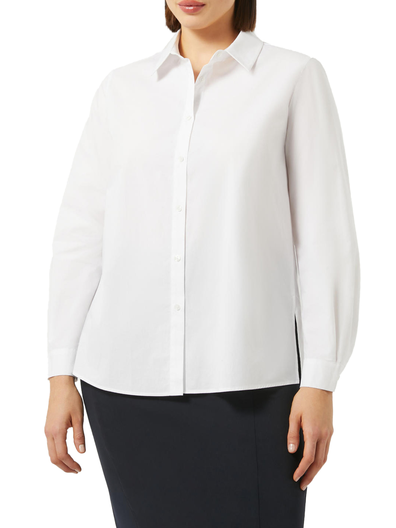 CAMICIA IN POPELINE DI COTONE DONNA BIANCO OTTICO