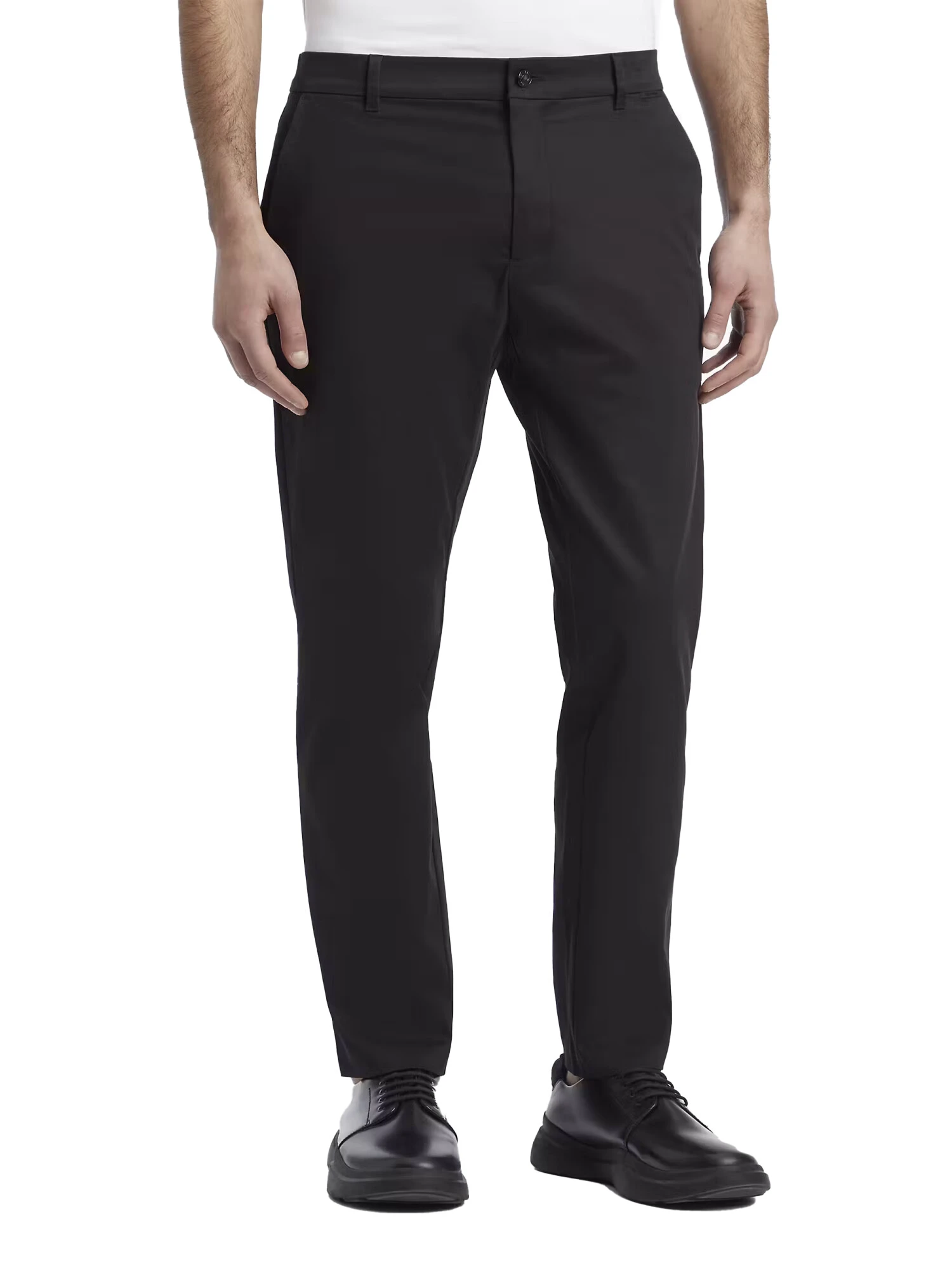 PANTALONI CHINO SATEEN UOMO NERO