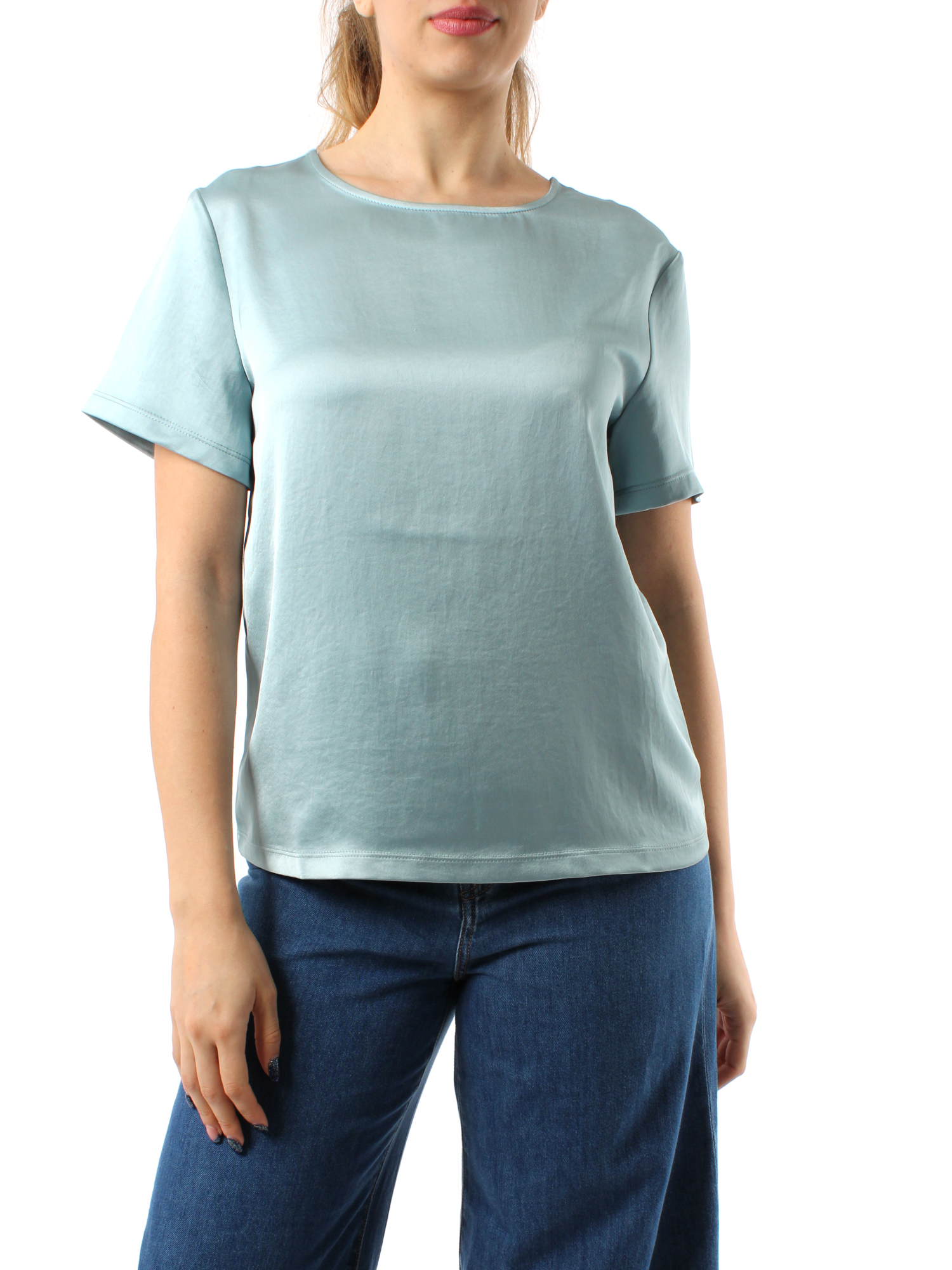 T-SHIRT IN RASO E JERSEY DONNA CELESTE