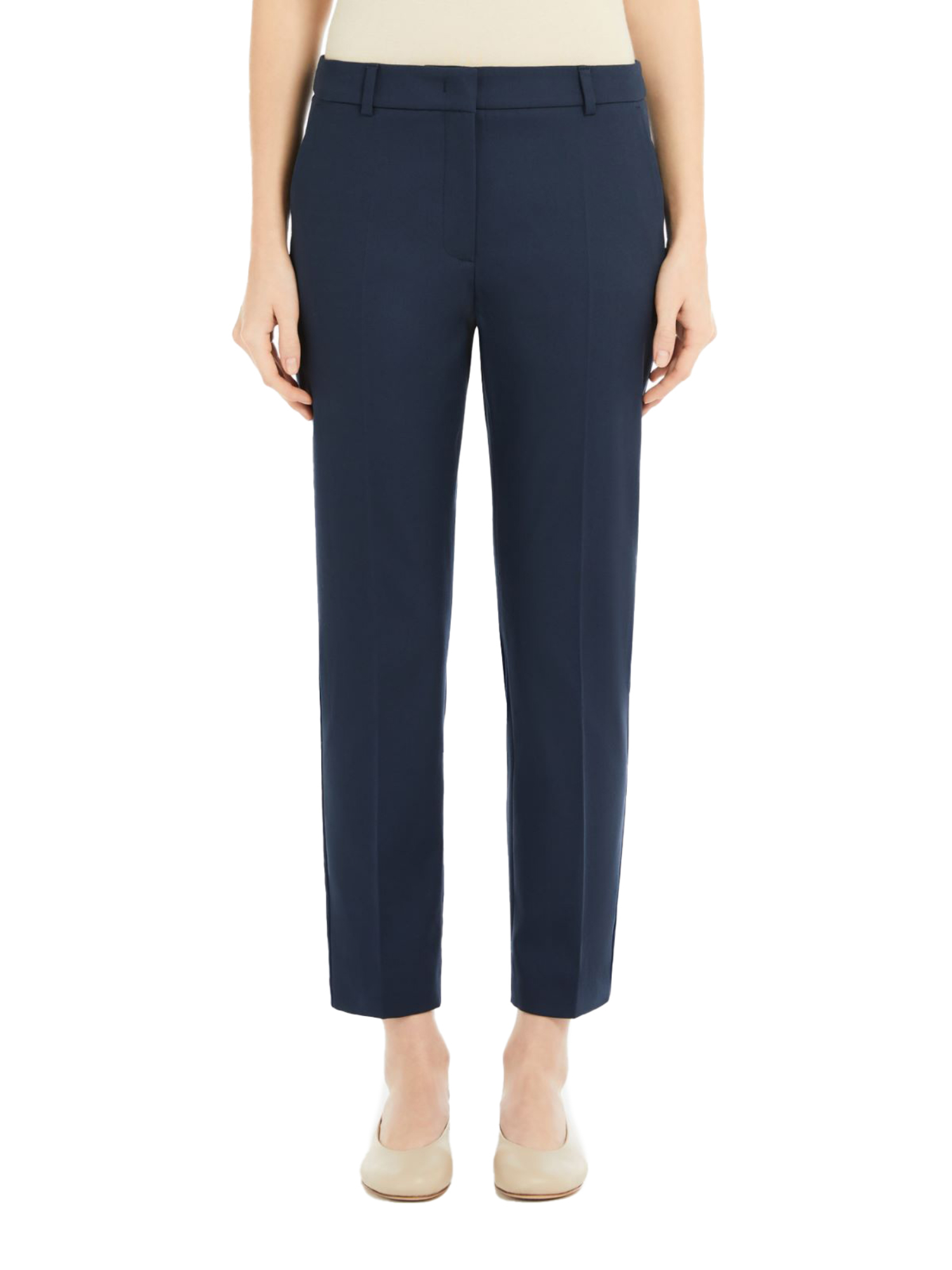 PANTALONI A SIGARETTA IN COTONE STRETCH DONNA BLU