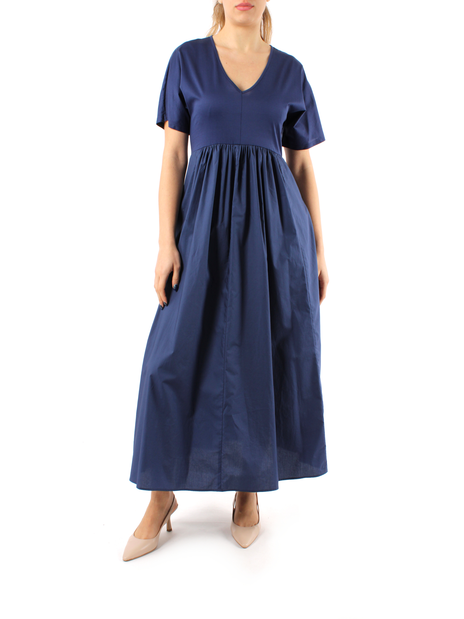 VESTITO LUNGO AMPIO IN JERSEY DONNA BLU