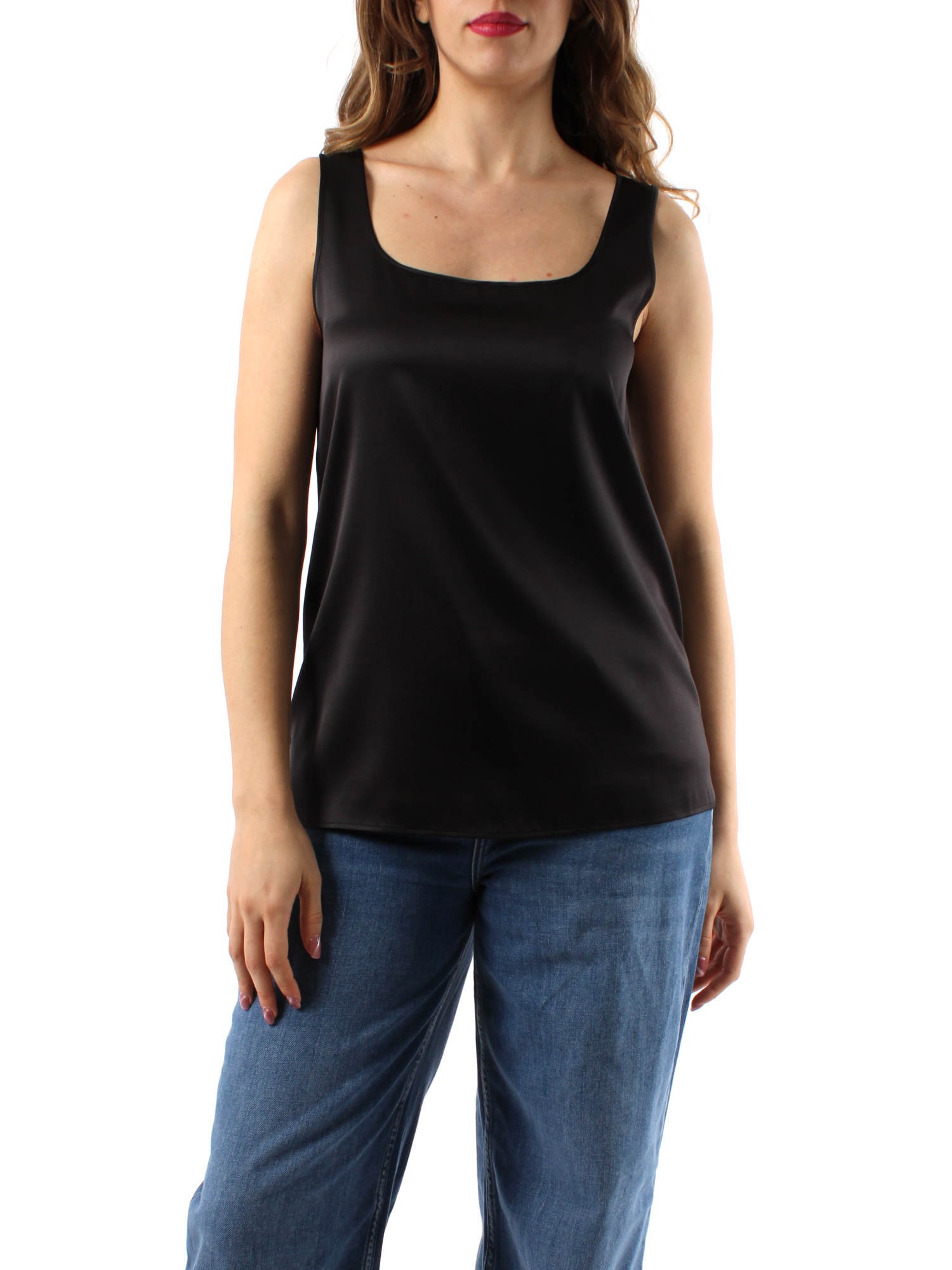 TOP IN RASO DI SETA DONNA NERO