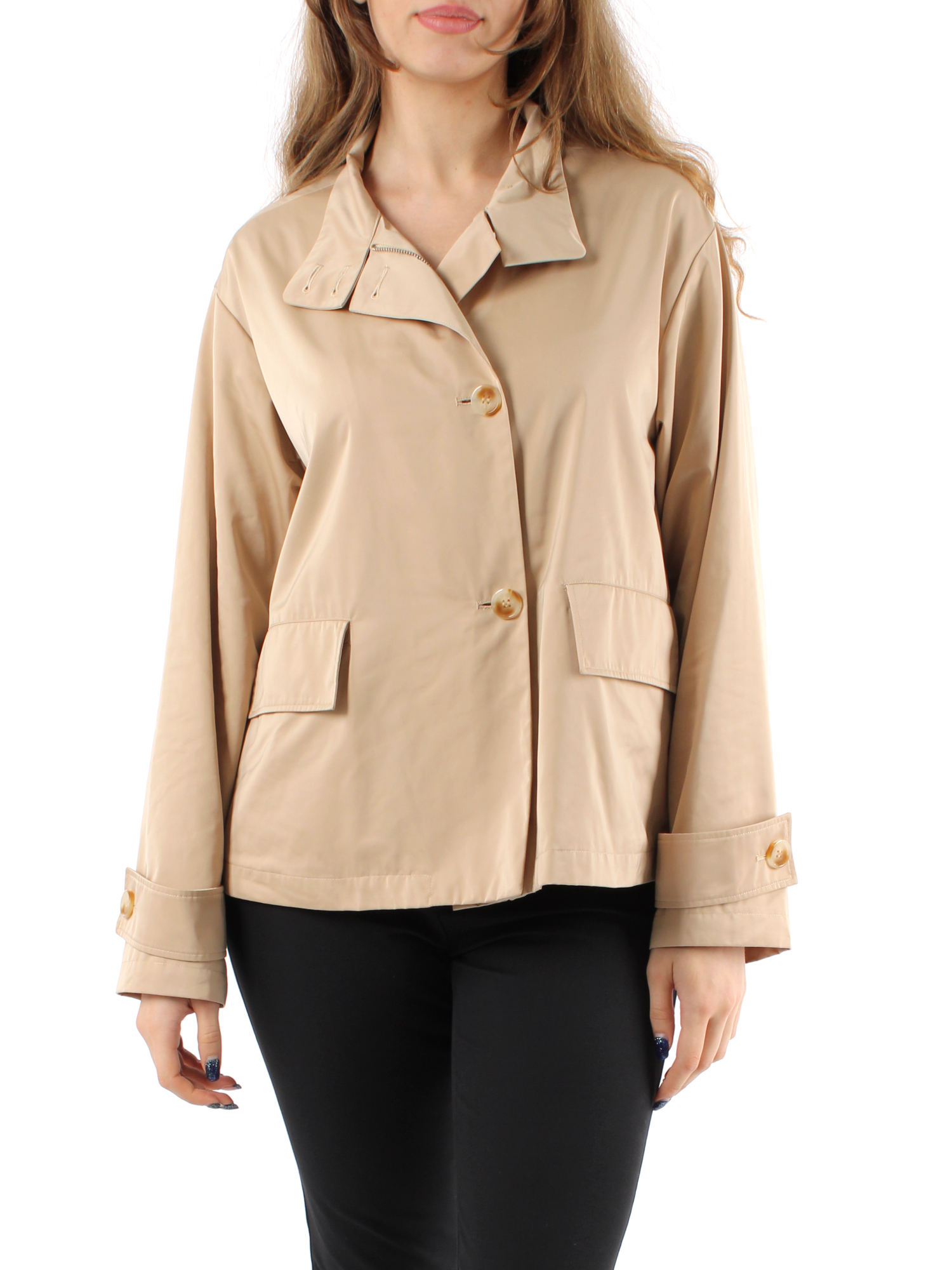 GIACCA IMPERMEABILE IN RASO ANTIGOCCIA DONNA BEIGE