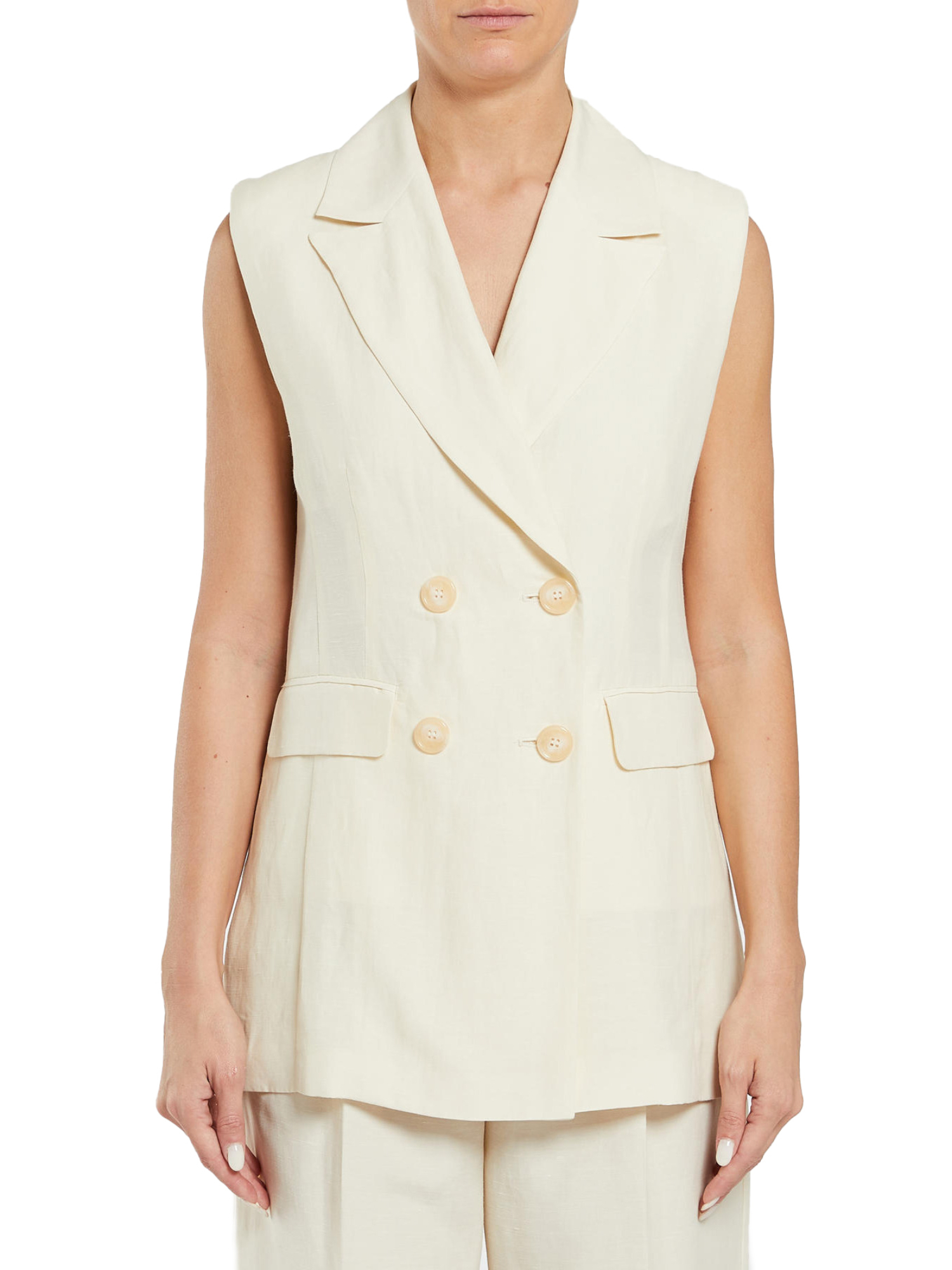 GILET IN TELA DI LINO DONNA AVOIRO