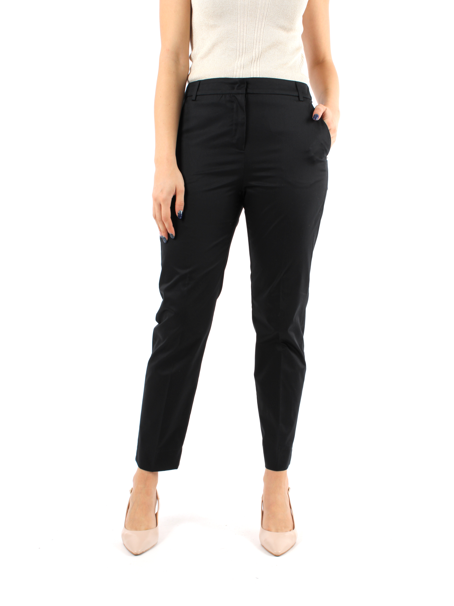 PANTALONI CHINO SLIM DONNA NERO