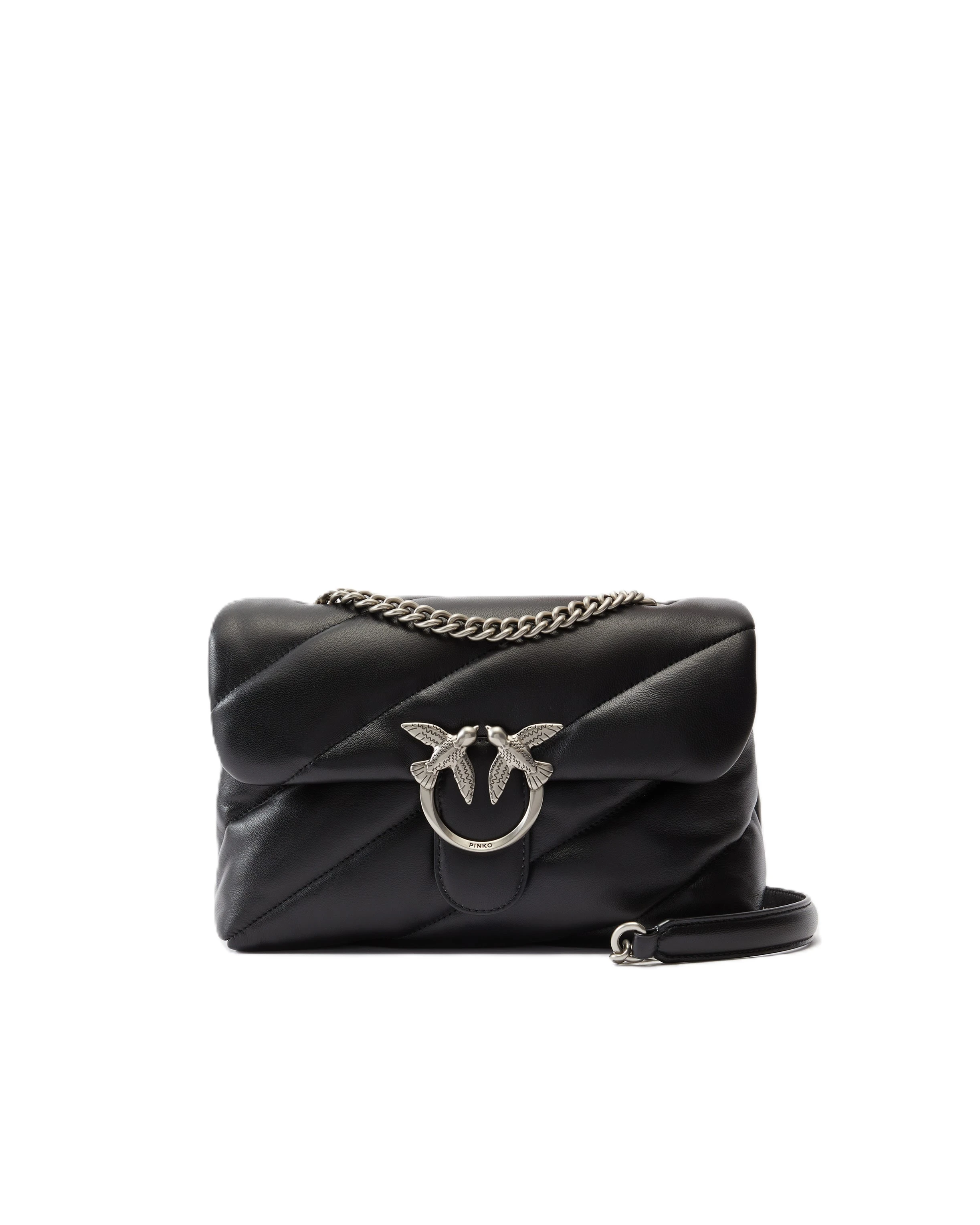 BORSA A SPALLA LOVE PUFF CLASSIC DONNA NERO ARGENTO