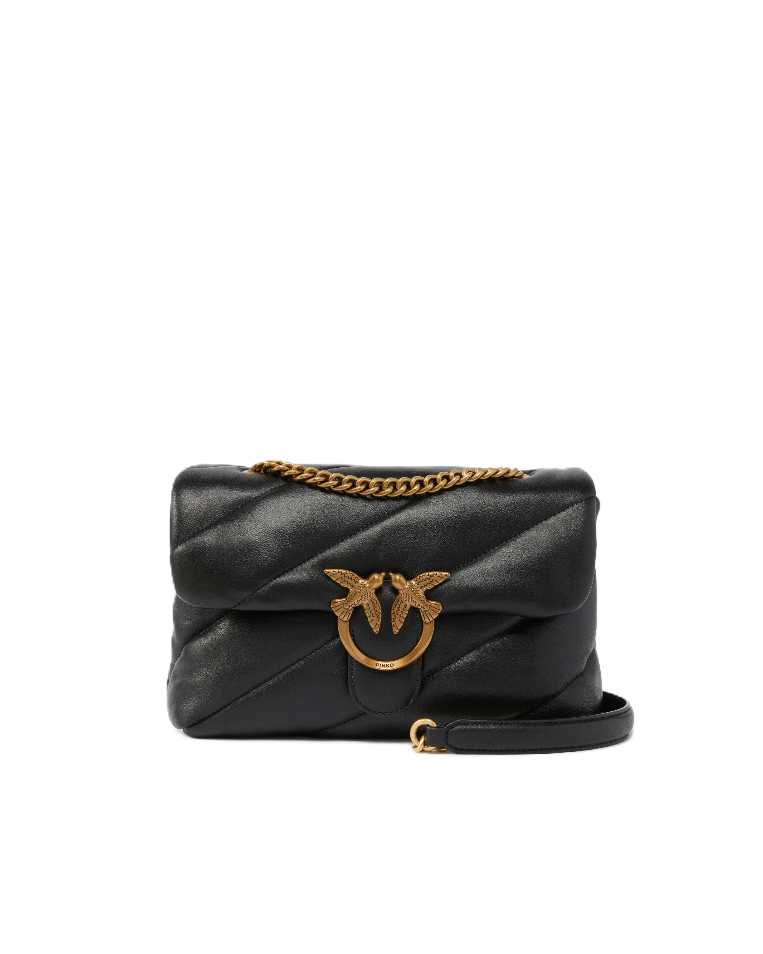 BORSA A SPALLA LOVE PUFF CLASSIC DONNA NERO ORO