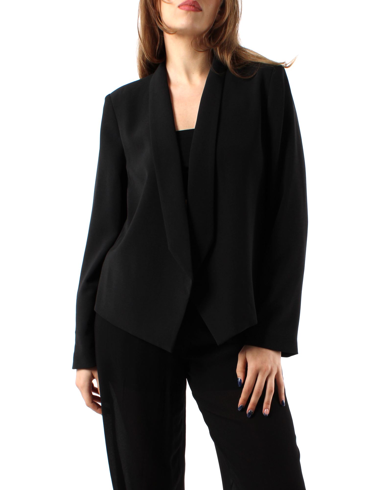 GIACCA BLAZER SENZA BOTTONI DONNA NERO