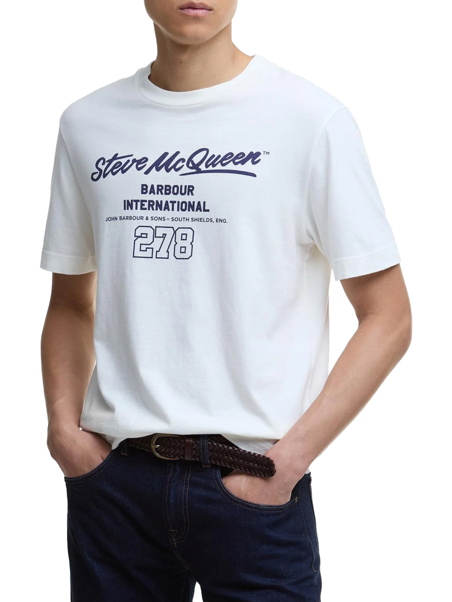 T-SHIRT COLMAN STEVE MCQUEEN UOMO BIANCO