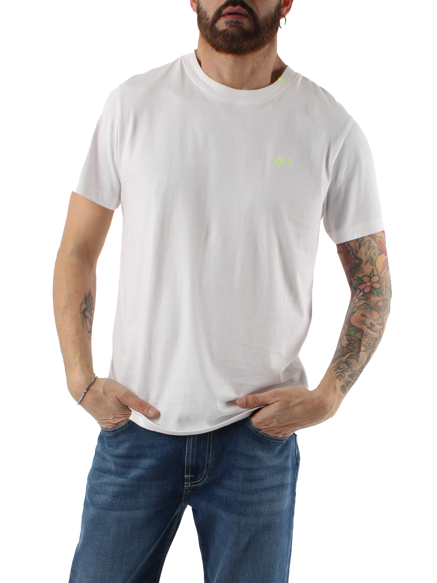 T-SHIRT MANICA CORTA SPECIAL DYED BEACH UOMO BIANCO