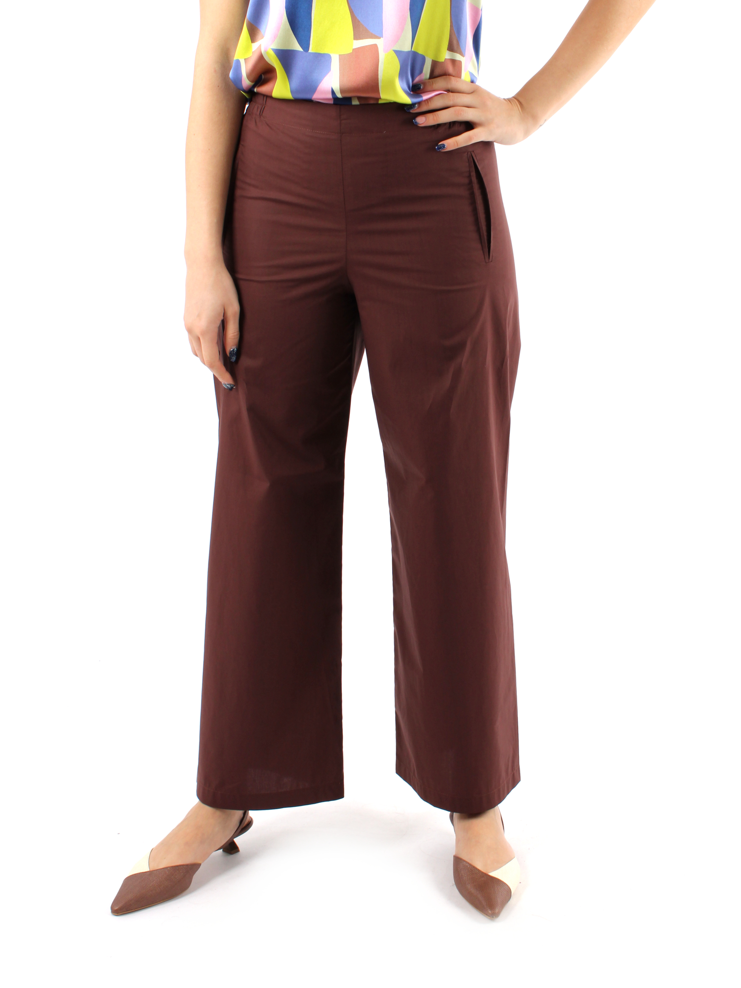 PANTALONI PALAZZO BOJAN DONNA MARRONE