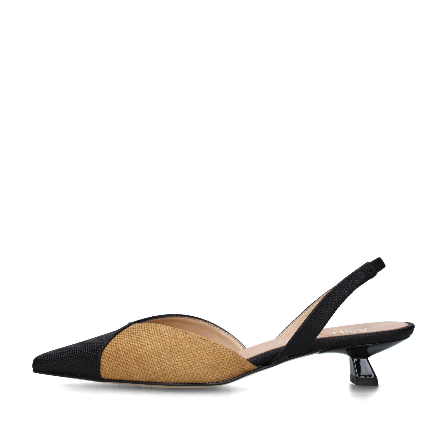 SLINGBACK 1971028 A INTRECCIO DONNA NERO BEIGE