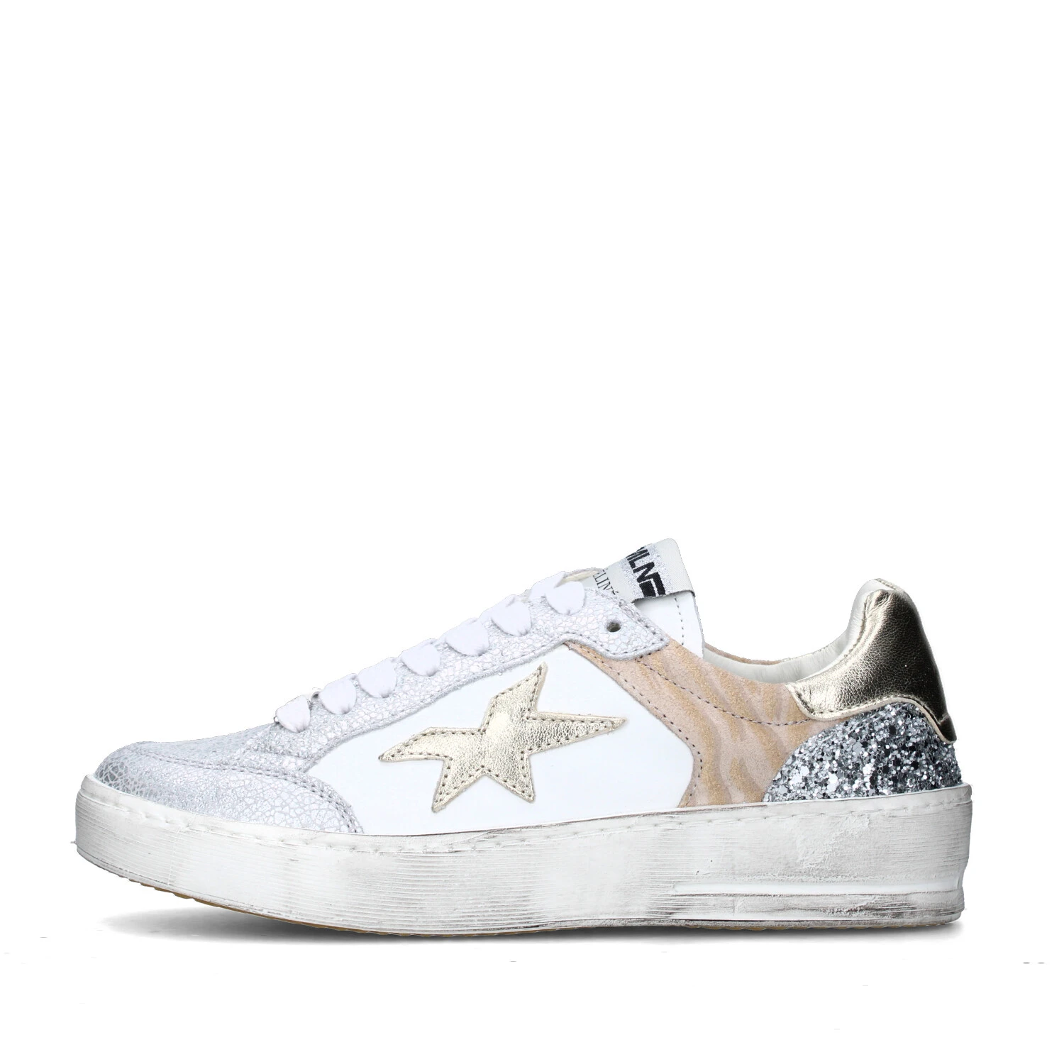 SNEAKERS BASSE 57PAD DONNA BIANCO ARGENTO