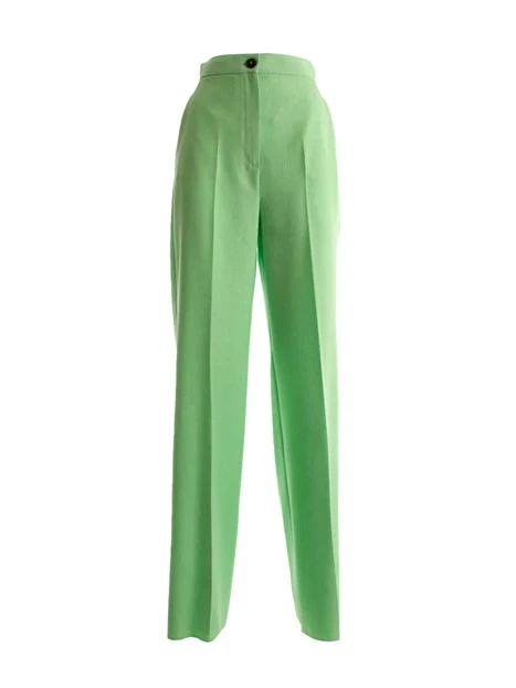 PANTALONI A ZAMPA CON PIEGA STIRATA DONNA VERDE