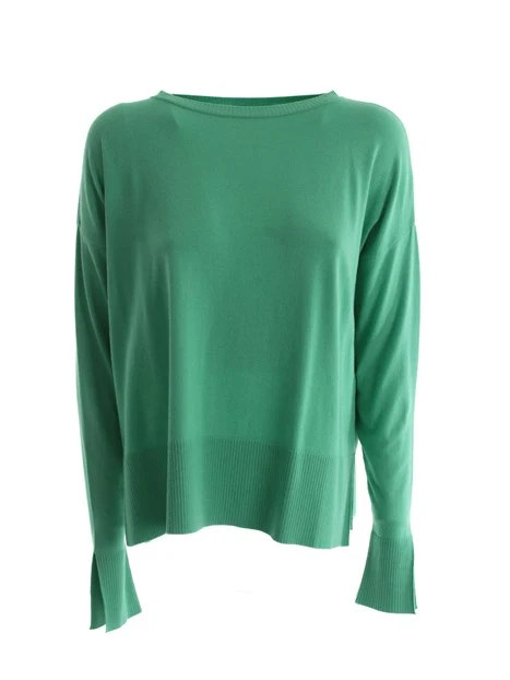 MAGLIA GIROCOLLO CON MANICA LUNGA IN MISTO VISCOSA DONNA VERDE