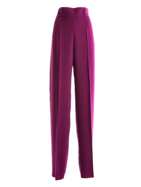 PANTALONI PALAZZO IN CADY A VITA ALTA DONNA FUCSIA