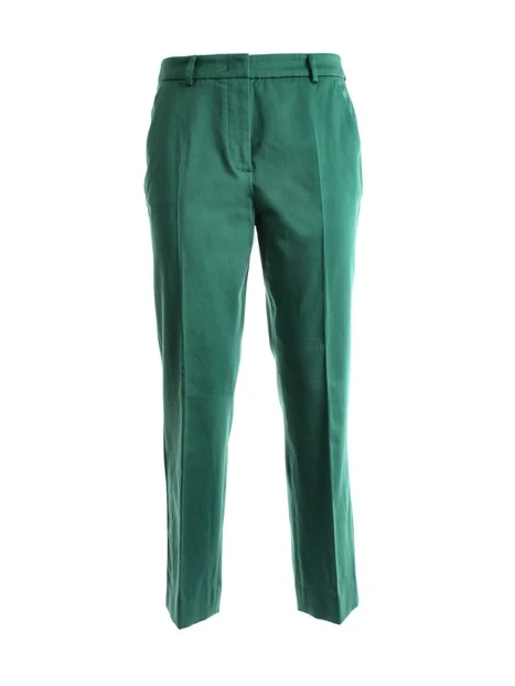 PANTALONI CHINO IN RASO DI COTONE DONNA VERDE