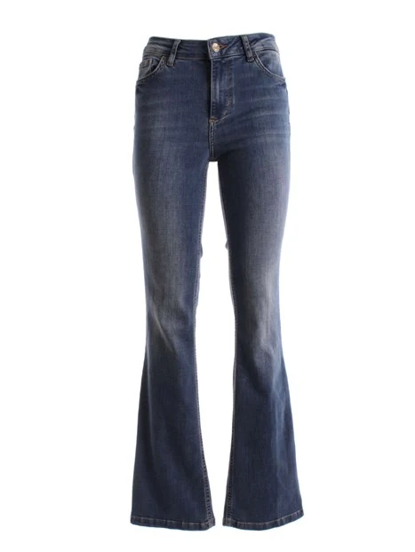 JEANS A ZAMPA IN DENIM E MISTO COTONE DONNA BLU SCURO