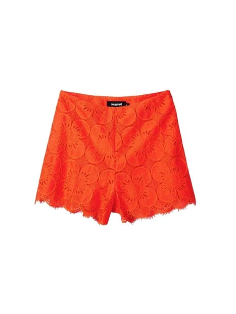 SHORTS IN MACRAMÈ MISTO COTONE DONNA ARANCIO