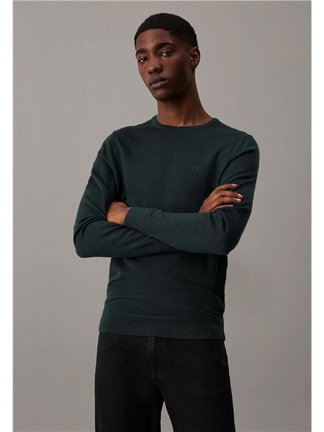 MAGLIA GIROCOLLO IN PURA LANA MERINO UOMO VERDE