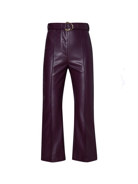 PANTALONI CROPPED A TROMBETTA IN ECOPELLE DONNA VIOLA