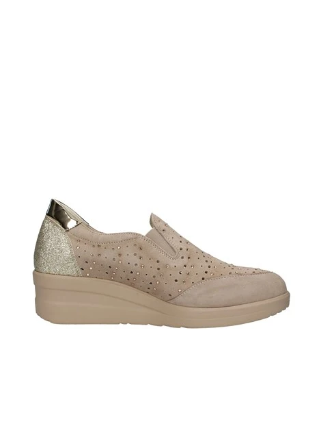 SNEAKERS SLIP ON RENNA IN CAMOSCIO DONNA BEIGE