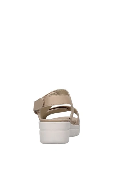 SANDALI CON ZEPPA HUMUS NAPPA DONNA BEIGE