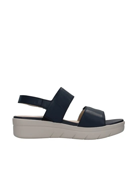 SANDALI CON ZEPPA HUMUS NAPPA DONNA BLU