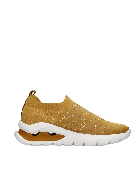 SNEAKERS SLIP ON CON STRASS IN TESSUTO DONNA GIALLO